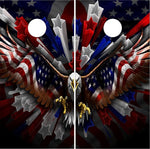 Patriotic American Flag Eagle Cornhole Wrap Bag Toss Decal Baggo Skin Sticker Wraps Laminated or Non Laminated