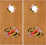 Maryland Flag Crab 18" Cornhole Board Baggo Decal Stickers W/ Hole Rings