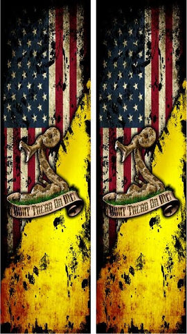 Dont Tread On Me Grunge Flag Truck Bed Band Race Stripes Decal Sticker Graphics