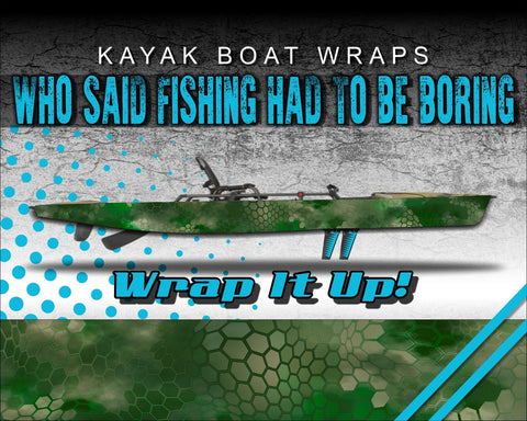 Chameleon Hex Forest Kayak Vinyl Wrap Kit Graphic Decal/Sticker 12ft and 14ft