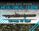 Crappie Fish Green Camo Kayak Vinyl Wrap Kit Graphic Decal/Sticker 12ft and 14ft