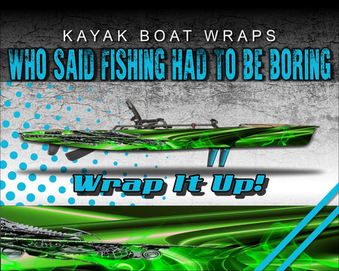 Electric Mist Gears Kayak Vinyl Wrap Kit Graphic Decal/Sticker 12ft and 14ft