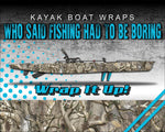 Obliteration Camo Kayak Vinyl Wrap Kit Graphic Decal/Sticker 12ft and 14ft