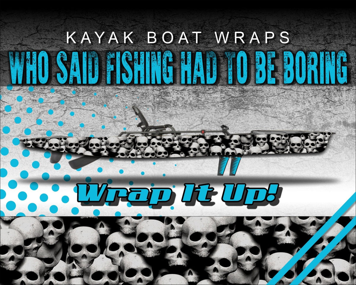Skull Wall Camo Kayak Vinyl Wrap Kit Graphic Decal/Sticker 12ft and 14 ...