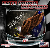 American Flag Eagle Constitution Vinyl Hood Wrap Bonnet Decal Sticker Graphic Universal Fit