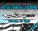 American Flag Black and White Kayak Vinyl Wrap Kit Graphic Decal/Sticker 12ft and 14ft