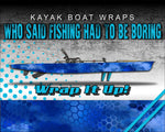 Chameleon Hex 3 Blue Camo Kayak Vinyl Wrap Kit Graphic Decal/Sticker 12ft and 14ft