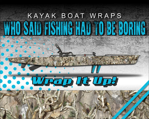 Obliteration Buck Camo Camo Kayak Vinyl Wrap Kit Graphic Decal/Sticker 12ft and 14ft