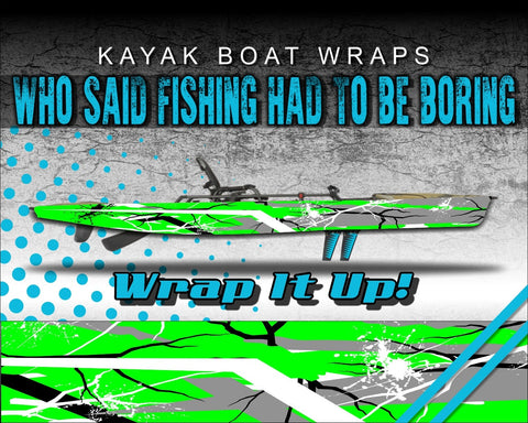 Green Shock Kayak Vinyl Wrap Kit Graphic Decal/Sticker 12ft and 14ft