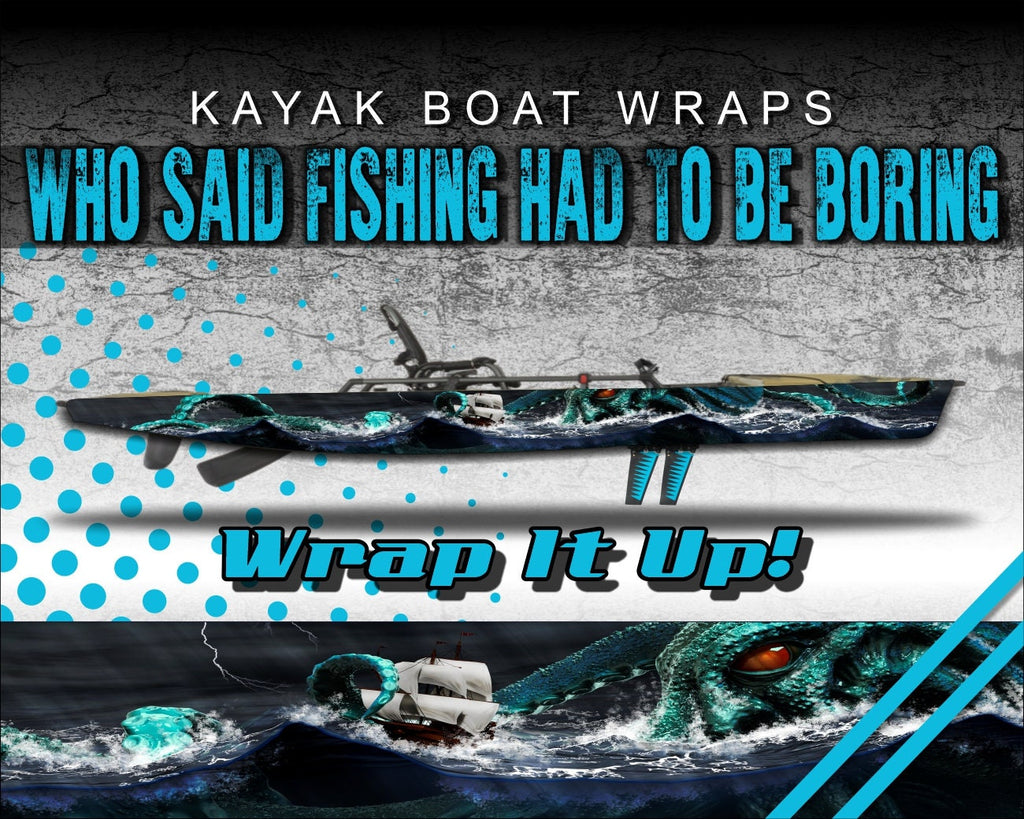 Kraken Pirate Ship Kayak Vinyl Wrap Kit Graphic Decal/Sticker 12ft