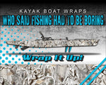 Obliteration Snow Buck Camo Kayak Vinyl Wrap Kit Graphic Decal/Sticker 12ft and 14ft