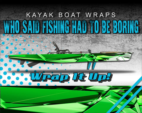 Shattered Camo Kayak Vinyl Wrap Kit Graphic Decal/Sticker 12ft and 14ft