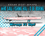 Traditional Pink Camo Kayak Vinyl Wrap Kit Graphic Decal/Sticker 12ft and 14ft