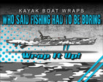 Traditional Snow Camo Kayak Vinyl Wrap Kit Graphic Decal/Sticker 12ft and 14ft
