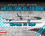 WW2 Era Shark Teeth Airplane Metal Camo Kayak Vinyl Wrap Kit Graphic Decal/Sticker 12ft and 14ft