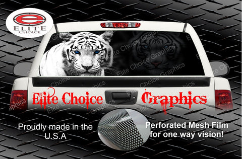 White Tiger Rear Window Graphic Tint Decal Sticker Truck SUV Van Car