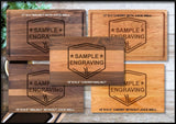 Family Name Feather Personalized Wood Cutting Board