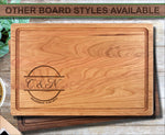 Letter Round Established Date Personalized Wood Cutting Board