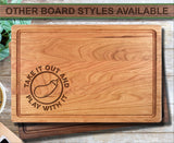Take It Out Eggplant Funny Personalized Wood Cutting Board