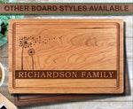 Dandelion Hearts Family Name Personalized Wood Cutting Board