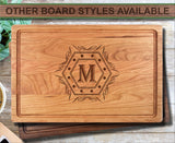 Monogram Family Letter Crest 2 Personalized Wood Cutting Board