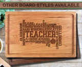 Teacher Word Art Personalized Wood Cutting Board