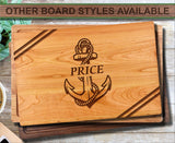 Nautical Anchor Personalized Wood Cutting Board