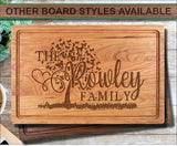Family Name Butterfly Tree Of Life Personalized Wood Cutting Board