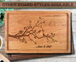 Love Bird Branch Tree Names Personalized Wood Cutting Board