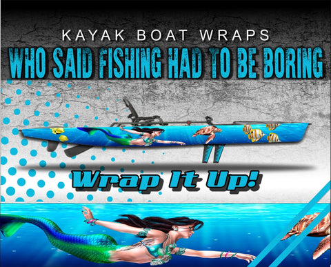 Mermaid Turtle Kayak Vinyl Wrap Kit Graphic Decal/Sticker 12ft and 14ft