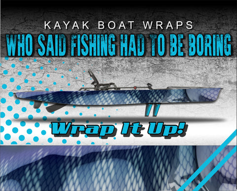 Barracuda Skin Kayak Vinyl Wrap Kit Graphic Decal/Sticker 12ft and 14ft