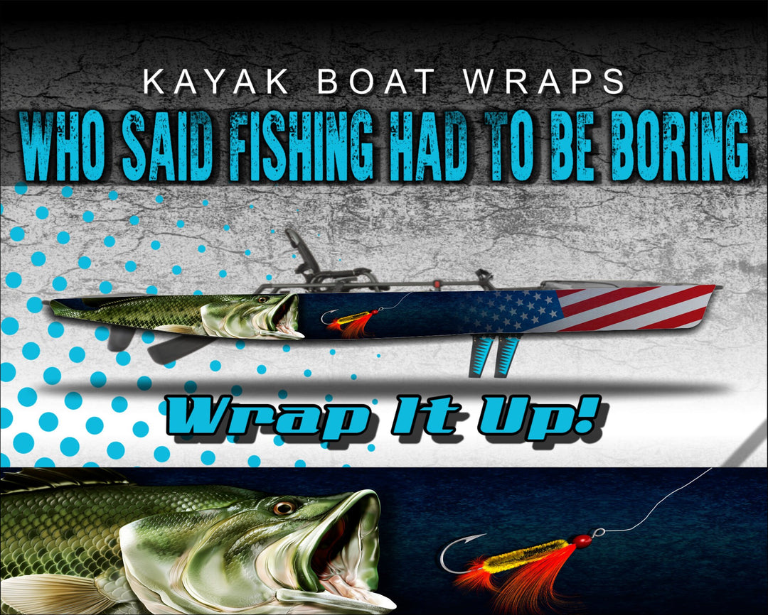 Blue Grey Fish Scales Kayak Vinyl Wrap Kit Graphic Decal/Sticker 12ft and offers 14ft