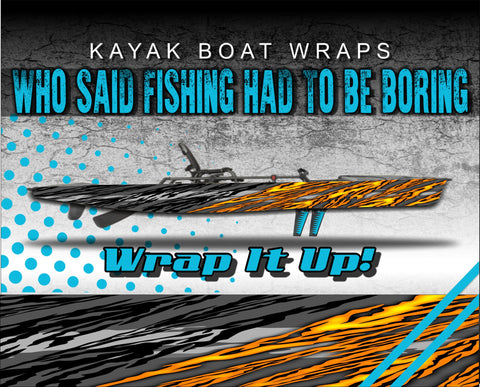 Fighting Tiger Kayak Vinyl Wrap Kit Graphic Decal/Sticker 12ft and 14ft