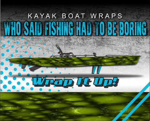 Frog Skin Kayak Vinyl Wrap Kit Graphic Decal/Sticker 12ft and 14ft