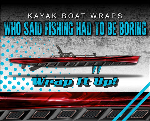 Ground Zero Red Kayak Vinyl Wrap Kit Graphic Decal/Sticker 12ft and 14ft