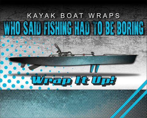 Blue Grey Fish Scales Kayak Vinyl Wrap Kit Graphic Decal/Sticker 12ft and 14ft