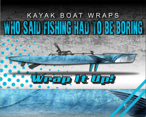 King Mackeral Skin Kayak Vinyl Wrap Kit Graphic Decal/Sticker 12ft and 14ft