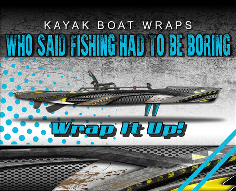 Body Armor Yellow Kayak Vinyl Wrap Kit Graphic Decal/Sticker 12ft and 14ft