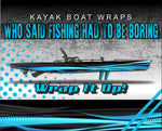 Digital Waves Blue Kayak Vinyl Wrap Kit Graphic Decal/Sticker 12ft and 14ft