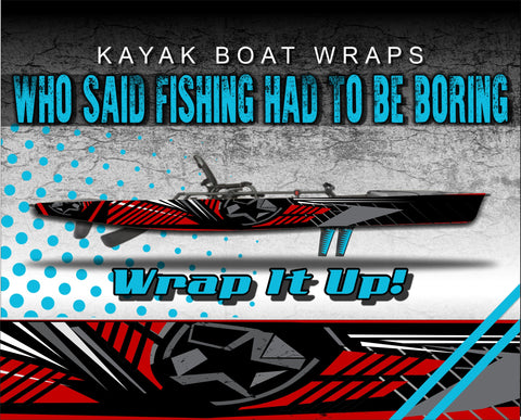 Bass Lure Flag Kayak Vinyl Wrap Kit Graphic Decal/Sticker 12ft and 14ft