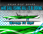 Vendetta Green Kayak Vinyl Wrap Kit Graphic Decal/Sticker 12ft and 14ft
