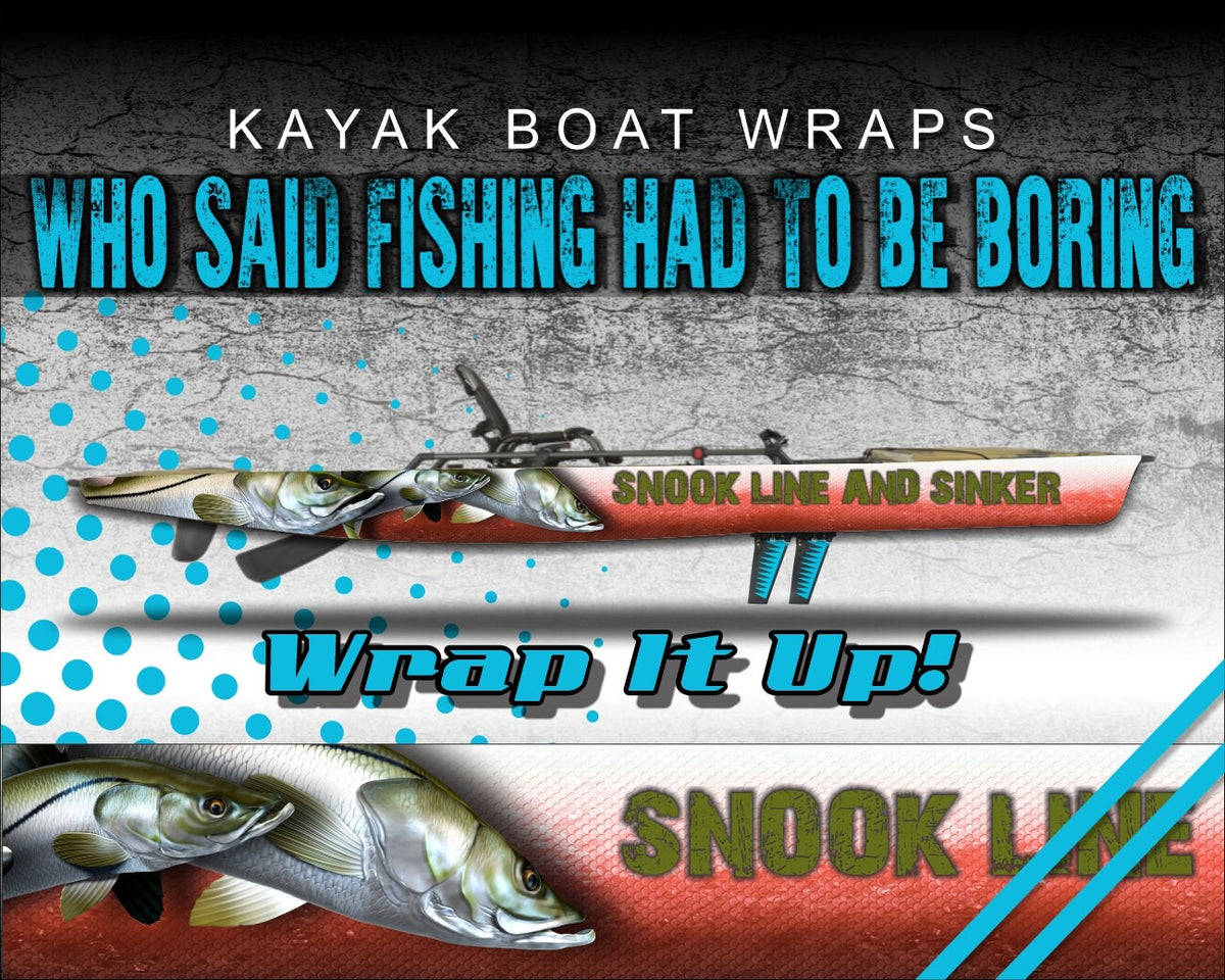 Snook Line And Sinker Kayak Vinyl Wrap Kit Graphic Decal/Sticker 12ft ...