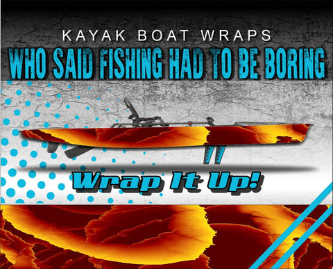 Abstract Camo 1 Fire Kayak Vinyl Wrap Kit Graphic Decal/Sticker 12ft and 14ft
