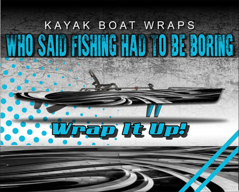 Blade Wrap Black Kayak Vinyl Wrap Kit Graphic Decal/Sticker 12ft and 14ft