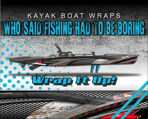 Body Armor Red Kayak Vinyl Wrap Kit Graphic Decal/Sticker 12ft and 14ft