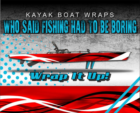 Vendetta Red Kayak Vinyl Wrap Kit Graphic Decal/Sticker 12ft and 14ft