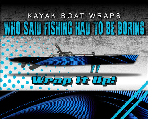 Viper Blue Kayak Vinyl Wrap Kit Graphic Decal/Sticker 12ft and 14ft
