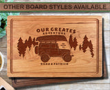 Offroad 4x4 Adventure Family Name Personalized Wood Cutting Board