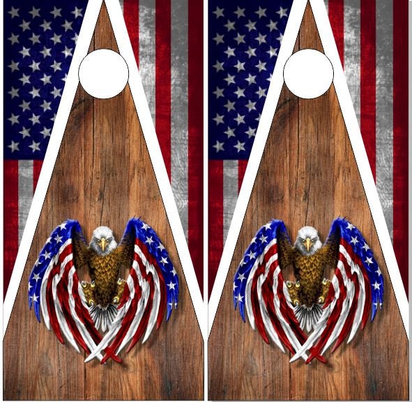 Patriotic Cornhole Wrap, Set of 2, Bag Board authentic Decal, Custom Bag Toss, Vinyl Sticker, USA, American Eagle