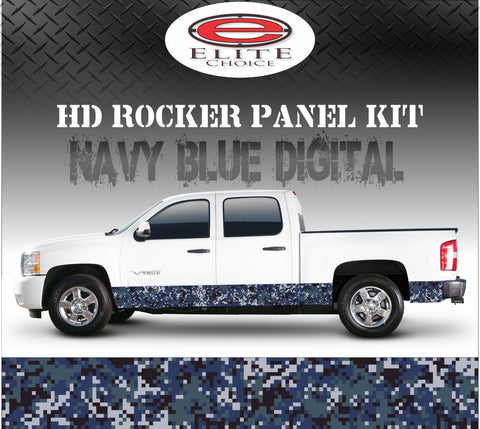 Navy Blue Digital Camo Rocker Panel Graphic Decal Wrap Truck SUV - 12" x 24FT